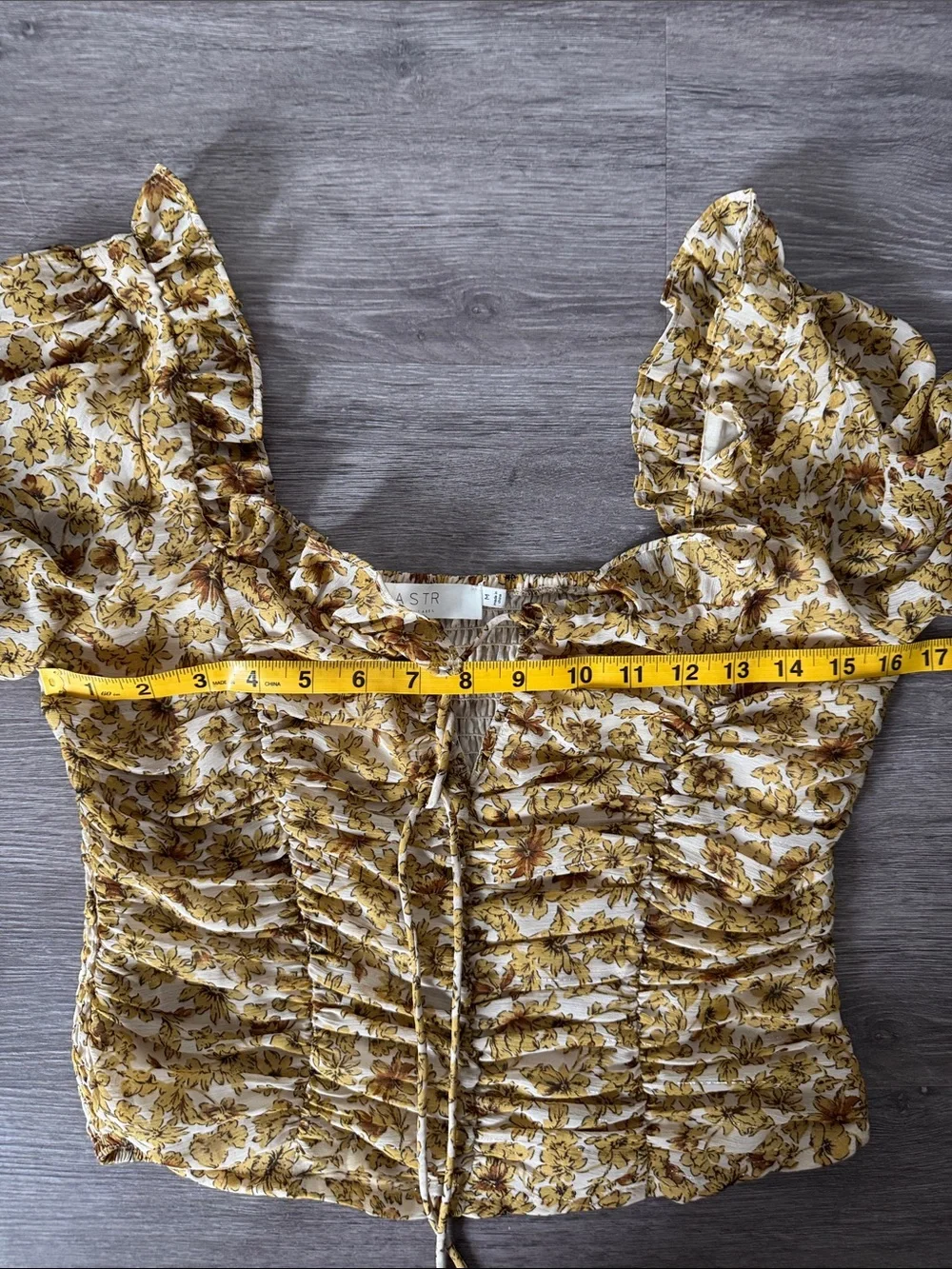 ASTR Floral Ruffle Tie-Front Blouse - Picture 7 of 8